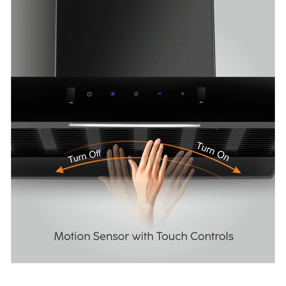 'T' Shape Cooker Hood with Motion and Touch Control (Black) 60cm - Image 6