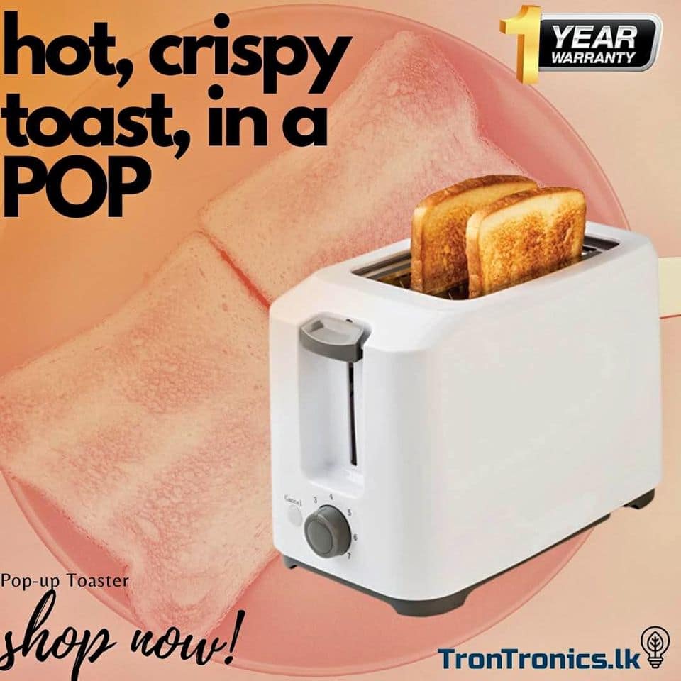 Mitshu 2 Slice Electronic Pop-up Toaster (1 Year Warranty ) - Image 3