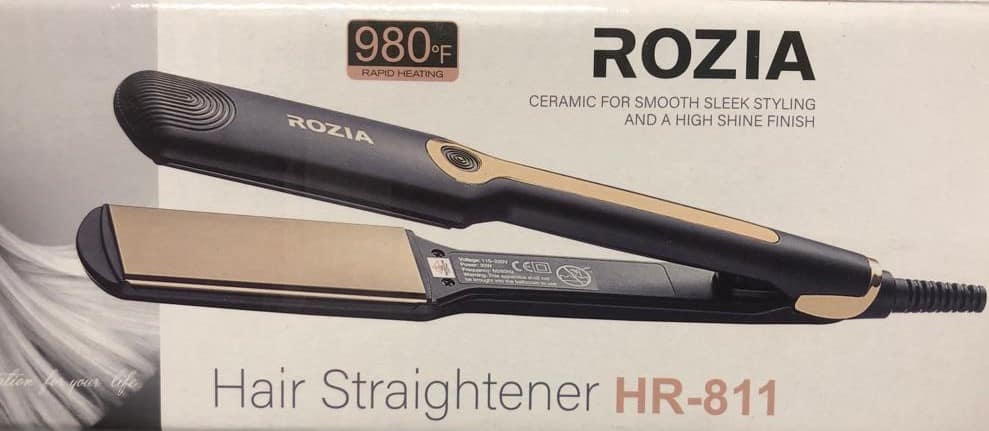 ROZIA Premium Professional Ceramic Hair Straightener/Iron HR-811 (Black, Gold) with warranty - Image 2
