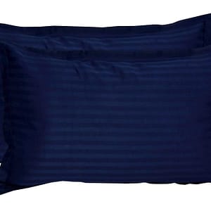 a pair of navy blue pillowcases