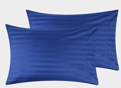 a pair of roayal blue pillowcases