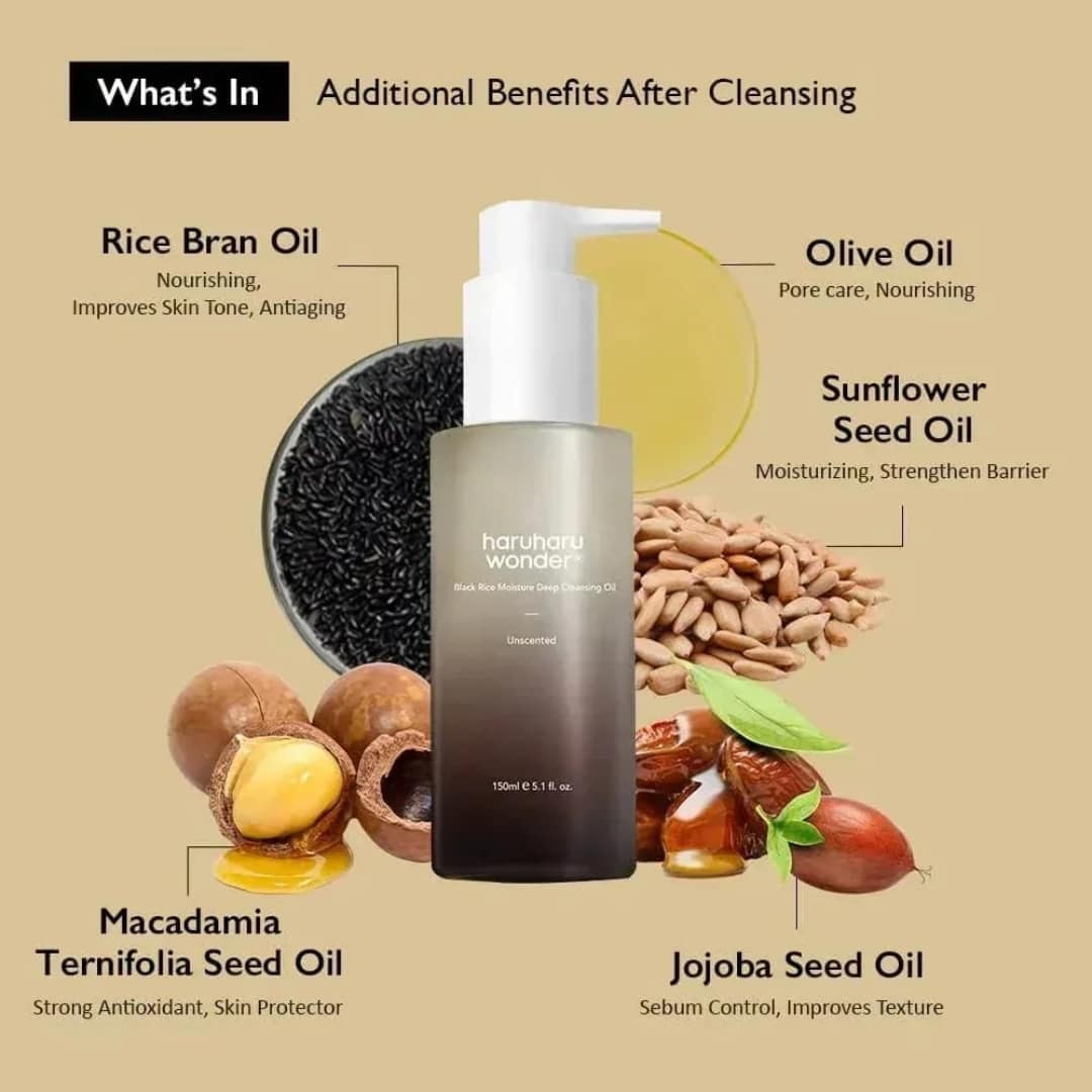 Haruharu Wonder Black Rice Moisture Deep Cleansing Oil 150ml - Image 4