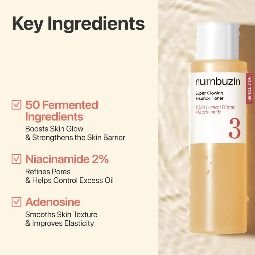 Numbuzin No.3 Super Glowing Essence Toner 200ml - Image 3