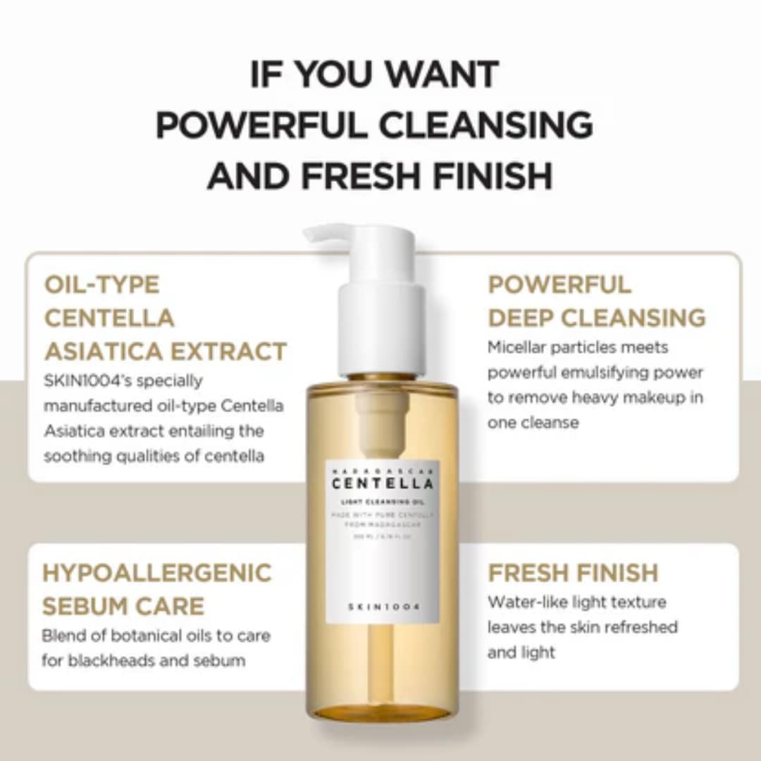 Skin 1004 Madagascar Centella Light Cleansing Oil 200ml - Image 4