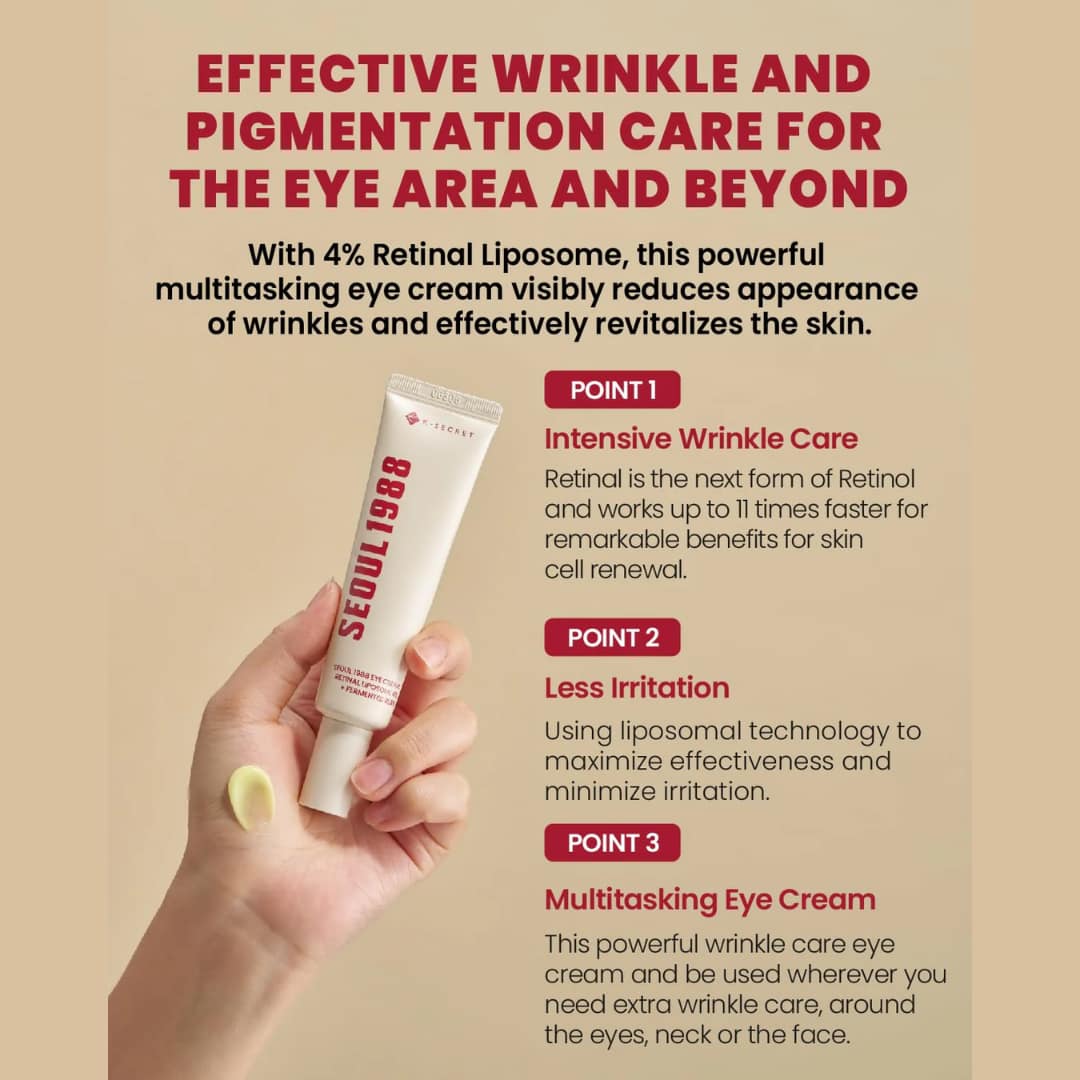 Ksecret Seoul 1988 Eye Cream : Retinal Liposome 4% + Fermented Bean 30ml - Image 5
