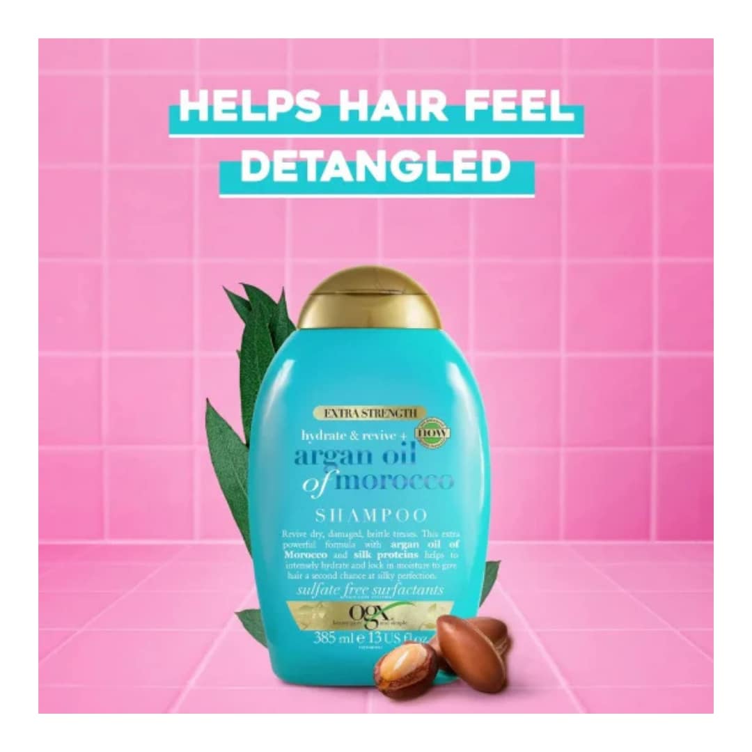 Ogx Hydrate and Revive + Argan Oil of Morocco Shampoo 385ml - Image 3