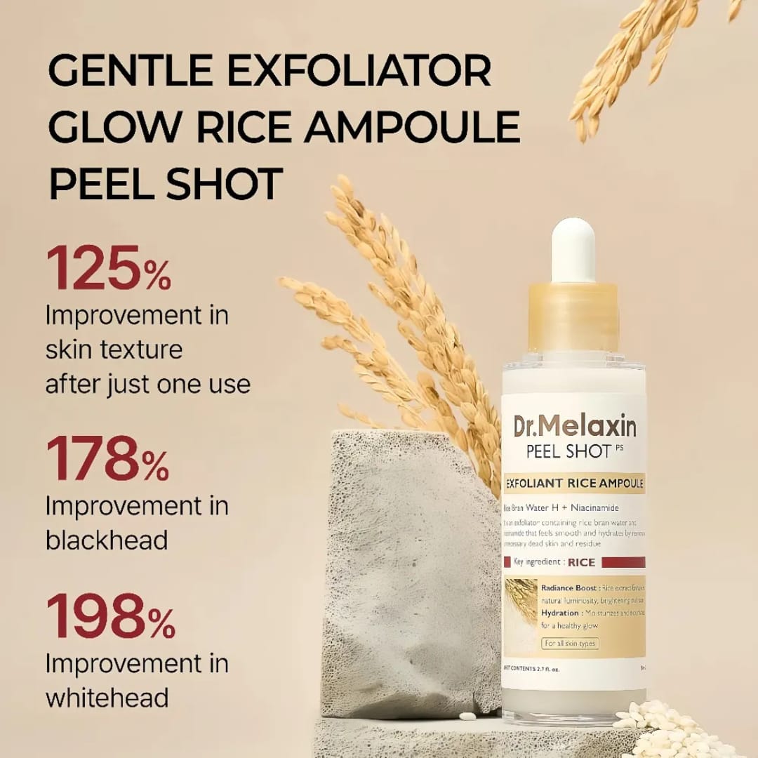 Dr. Melaxin Peel Shot Exfoliating White Rice Ampoule 80ml - Image 3