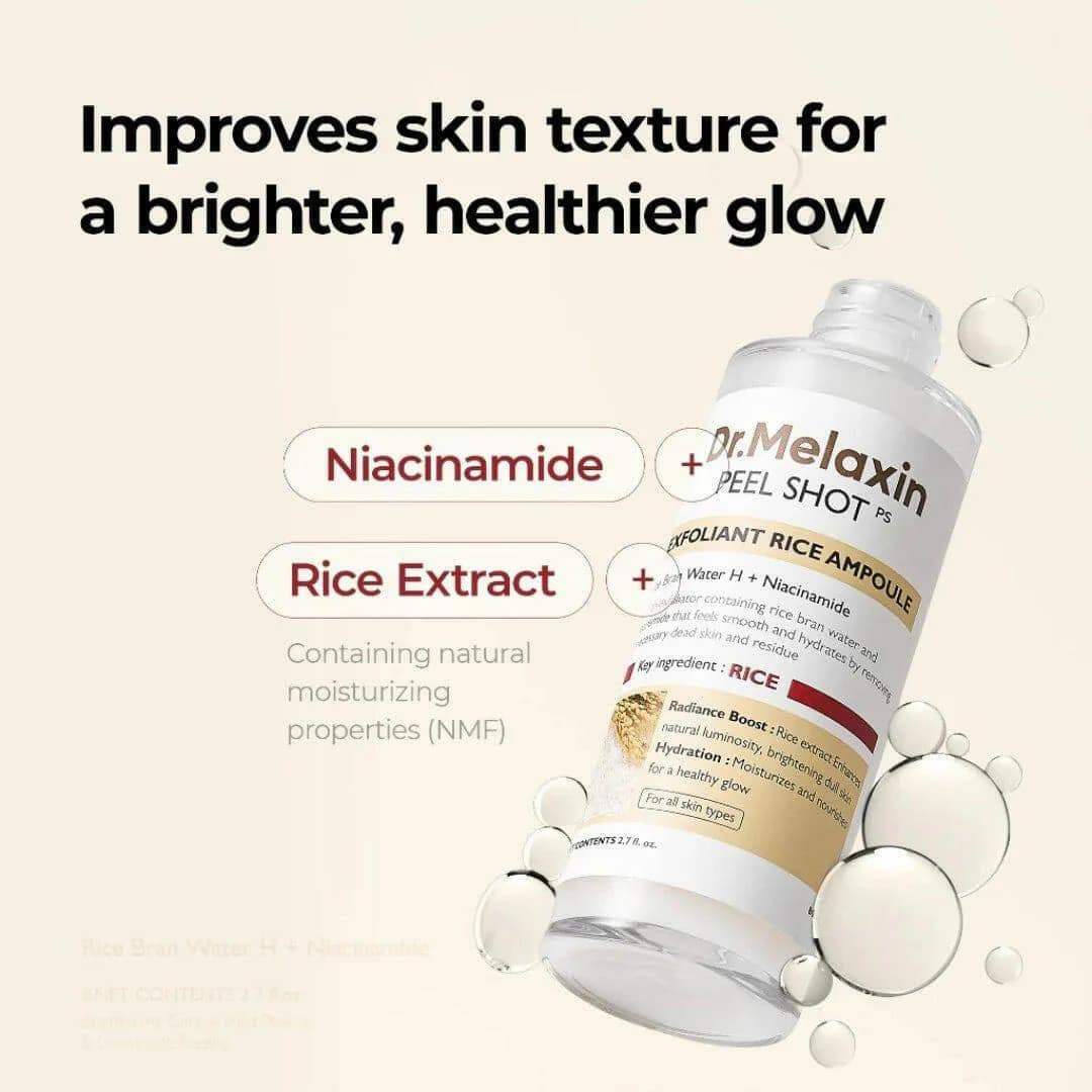 Dr. Melaxin Peel Shot Exfoliating White Rice Ampoule 80ml - Image 7