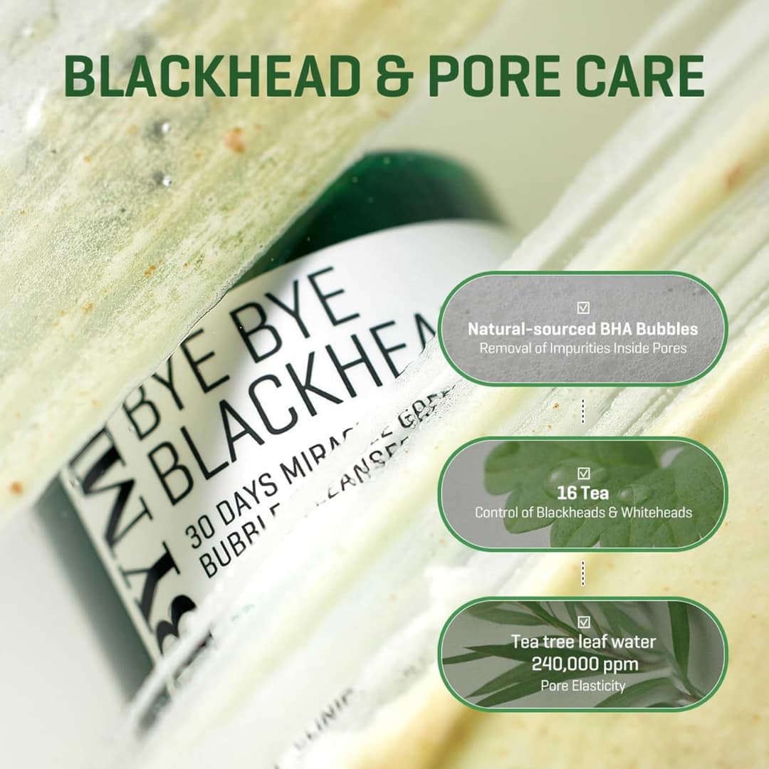 Some By Mi Bye Bye Blackhead 30 Days Green Tea Tox Bubble Cleanser - Image 4
