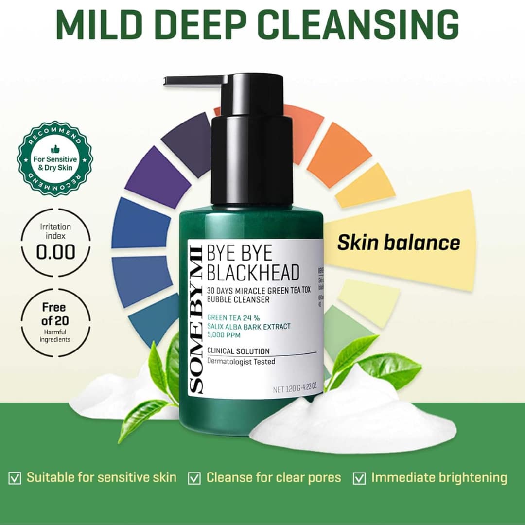 Some By Mi Bye Bye Blackhead 30 Days Green Tea Tox Bubble Cleanser - Image 7