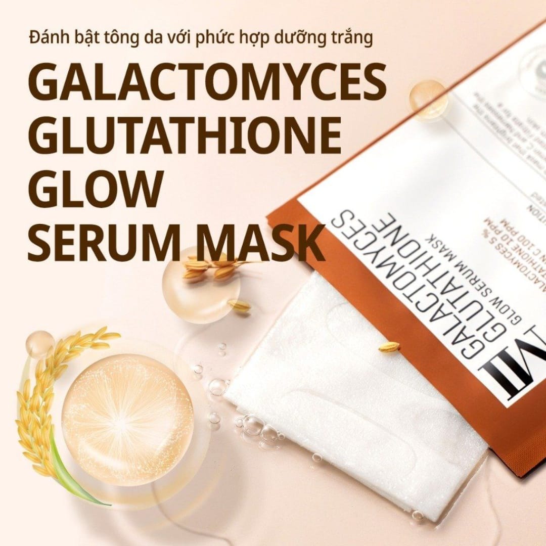 some by mi galactomyces glutathione glow serum mask Sheet 1ea and pure vitamin C for skin brightening and melanin care Some By Mi Galactomyces Glutathione