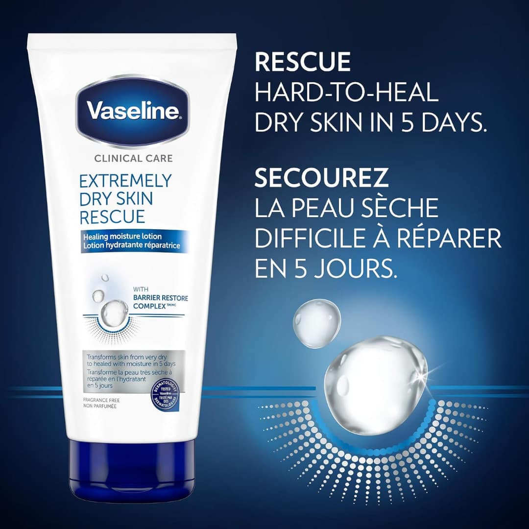 Vaseline Clinical Care Extremely Dry Skin Rescue Body Lotion Fragrance Free 200ml - Image 3