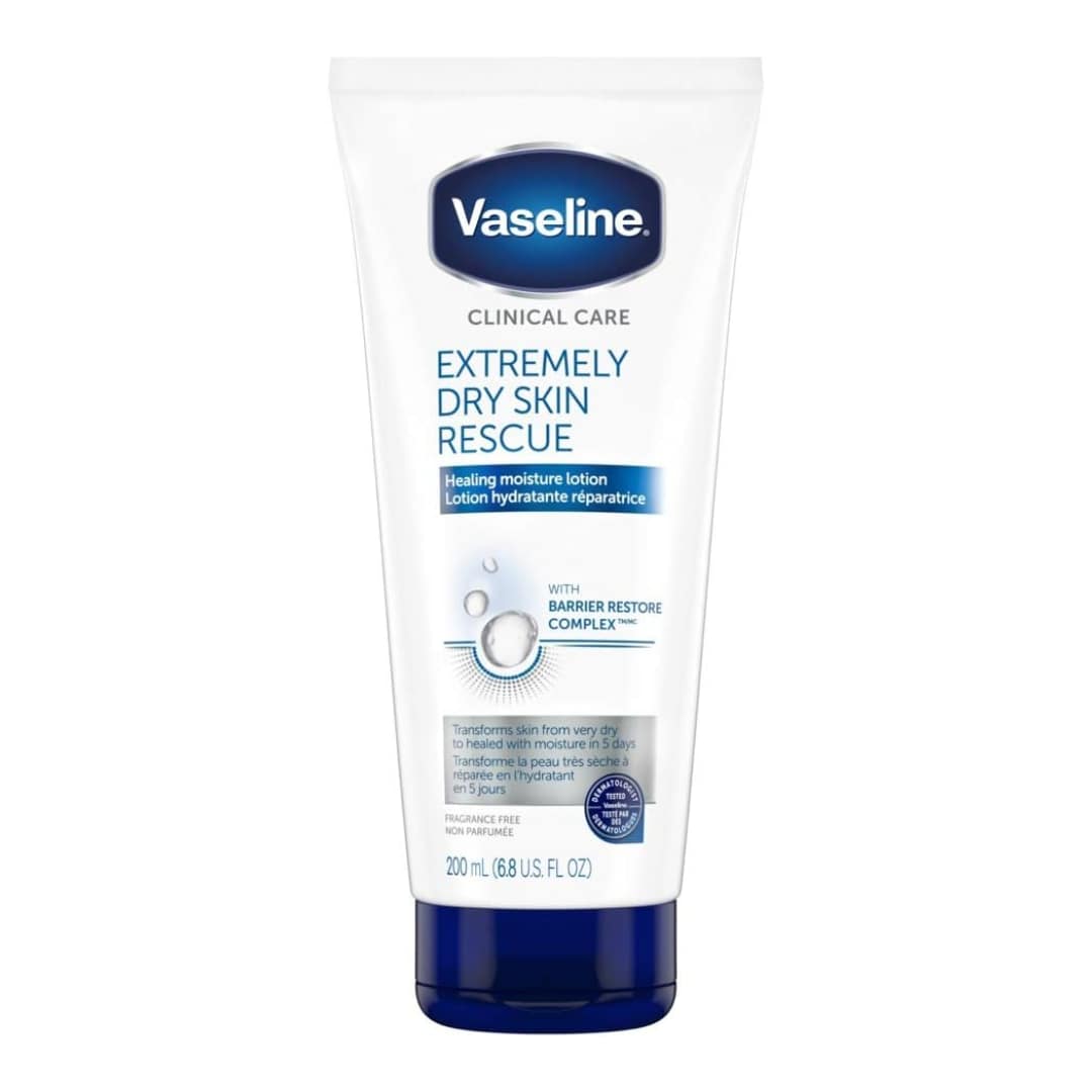 Vaseline-Clinical-Care-Extremely-Dry-Skin-Rescue-Body-Lotion-Fragrance-Free-200ml. Tube