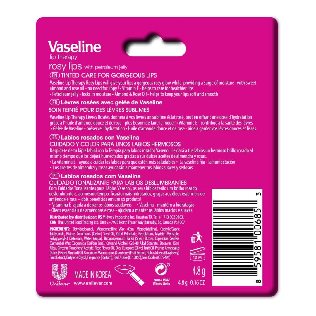 Vaseline Lip Therapy Stick Rosy Lips 4.8g - Image 8