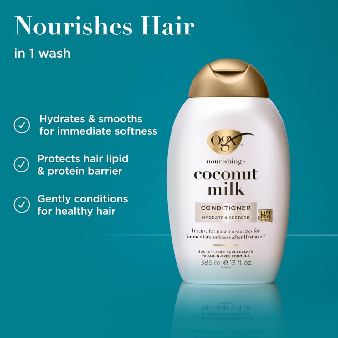 Ogx Nourishing + Coconut Milk Conditioner 385ml - Image 4
