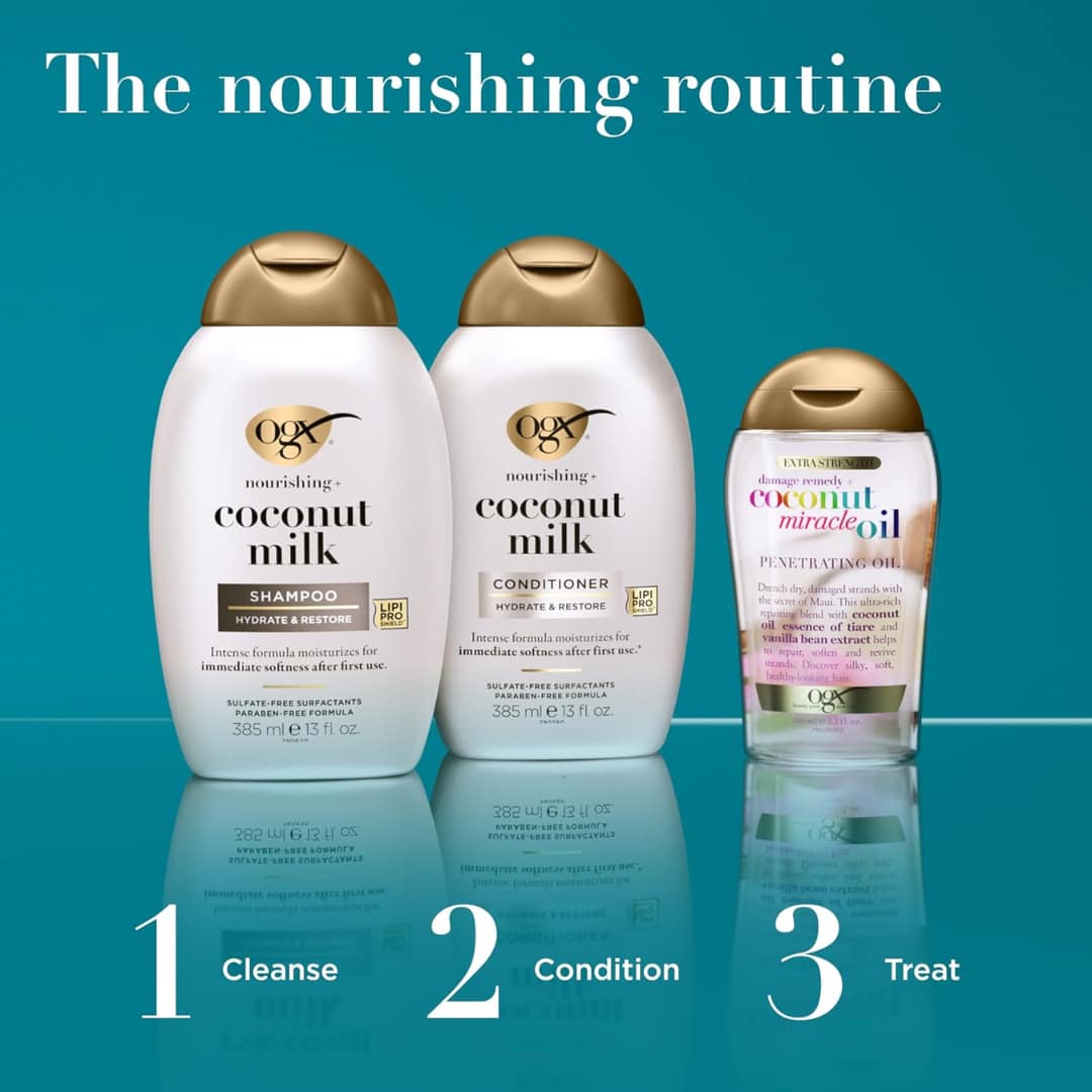 Ogx Nourishing + Coconut Milk Conditioner 385ml - Image 5