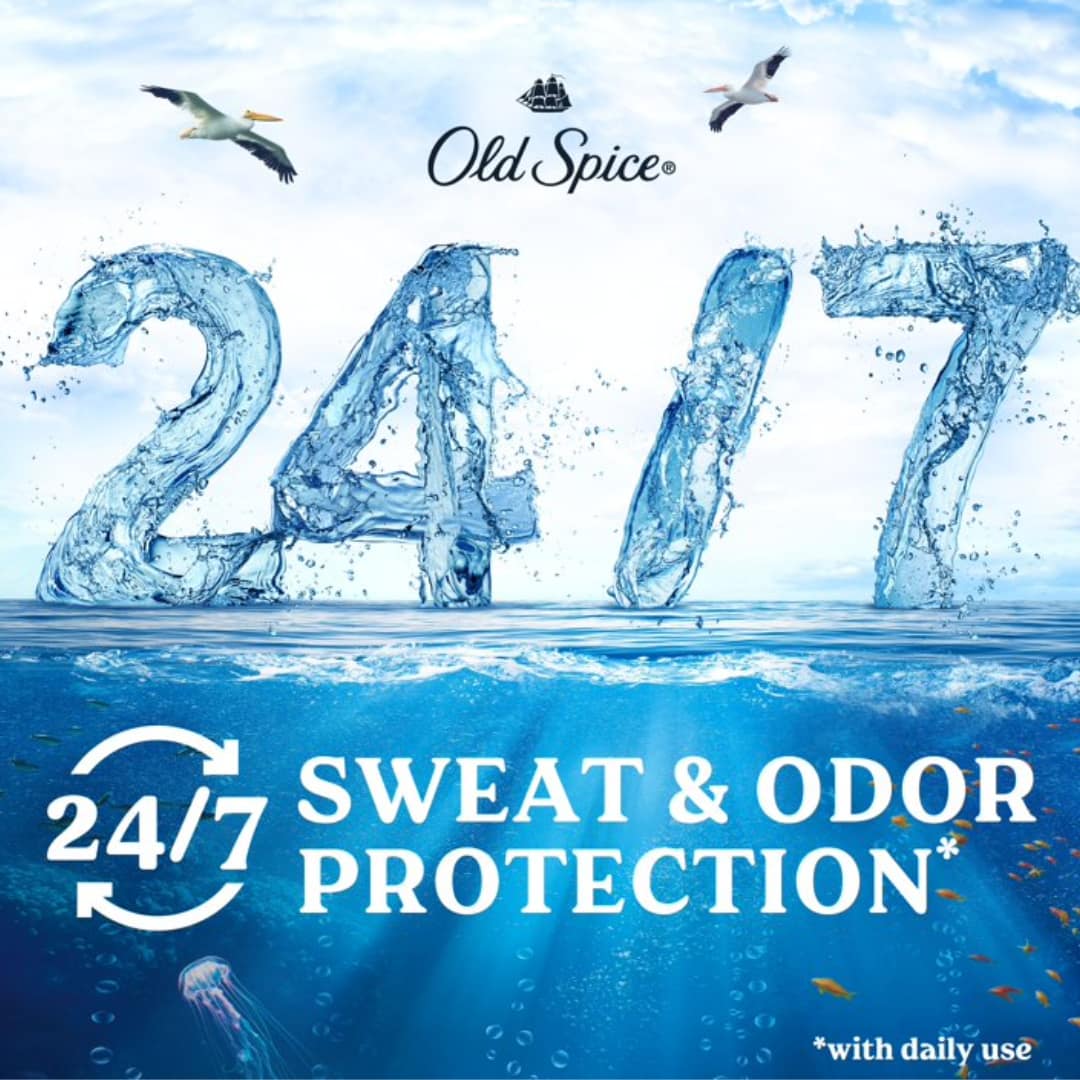 Old Spice Antiperspirant & Deodorant for Men, High Seas, Scent of Ocean Waves & Kelp, 24/7 Lasting Freshness 73g - Image 4