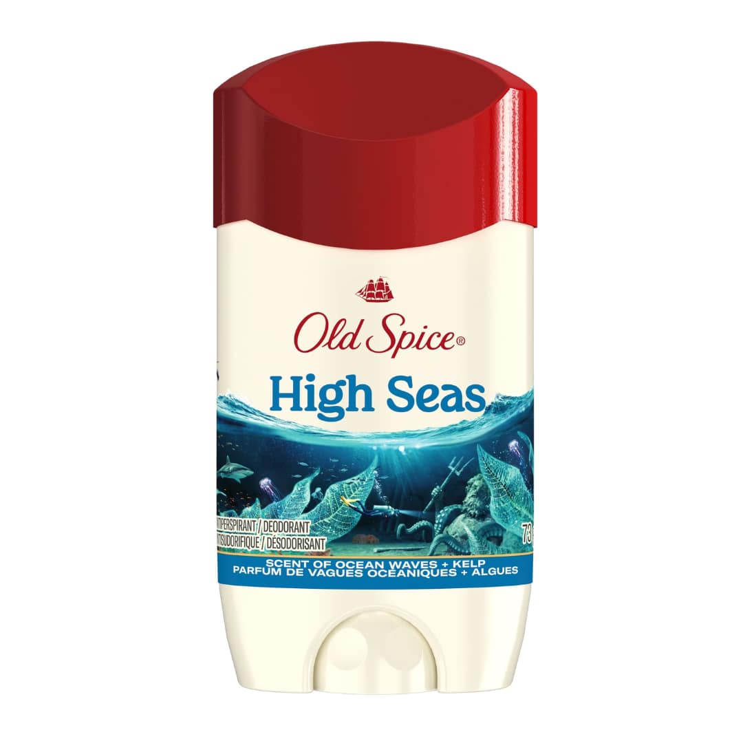 Old Spice Antiperspirant & Deodorant for Men, High Seas, Scent of Ocean Waves & Kelp, 24/7 Lasting Freshness 73g