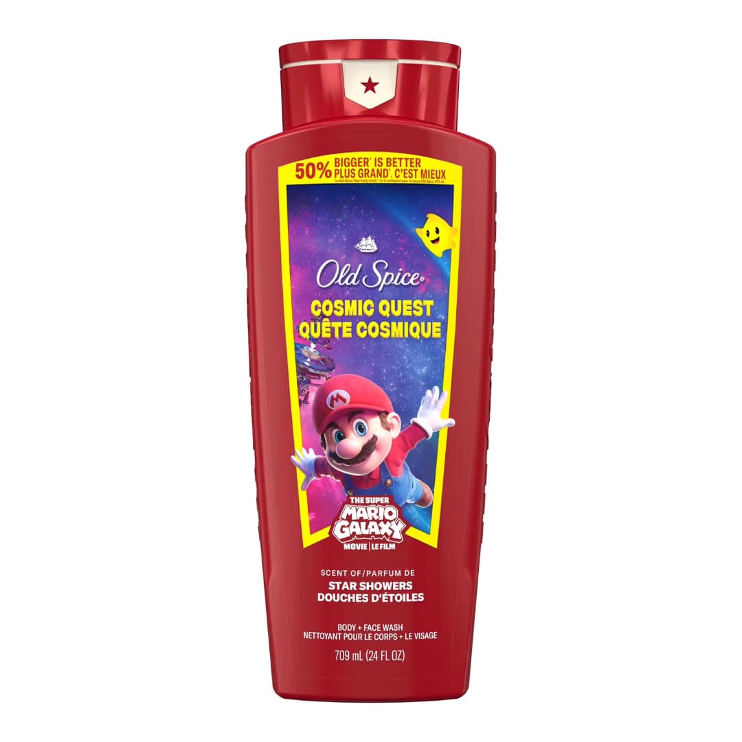 Old Spice Body Wash for Men, Cosmic Quest, Scent of Star Showers, Old Spice x The Super Mario Galaxy Movie, 24/7 Shower Fresh 709ml - Image 2