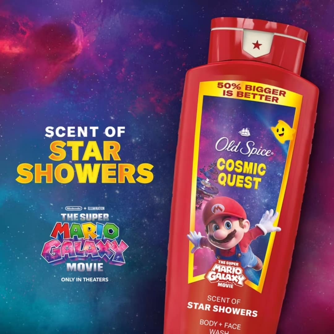 Old Spice Body Wash for Men, Cosmic Quest, Scent of Star Showers, Old Spice x The Super Mario Galaxy Movie, 24/7 Shower Fresh 709ml - Image 5