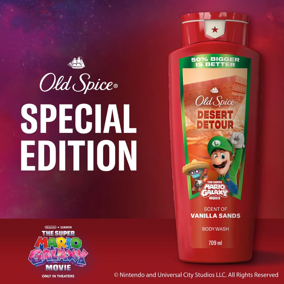 Old Spice Body Wash for Men, Desert Detour, Scent of Vanilla Sands, Old Spice x The Super Mario Galaxy Movie, 24/7 Shower Fresh 709ml - Image 7