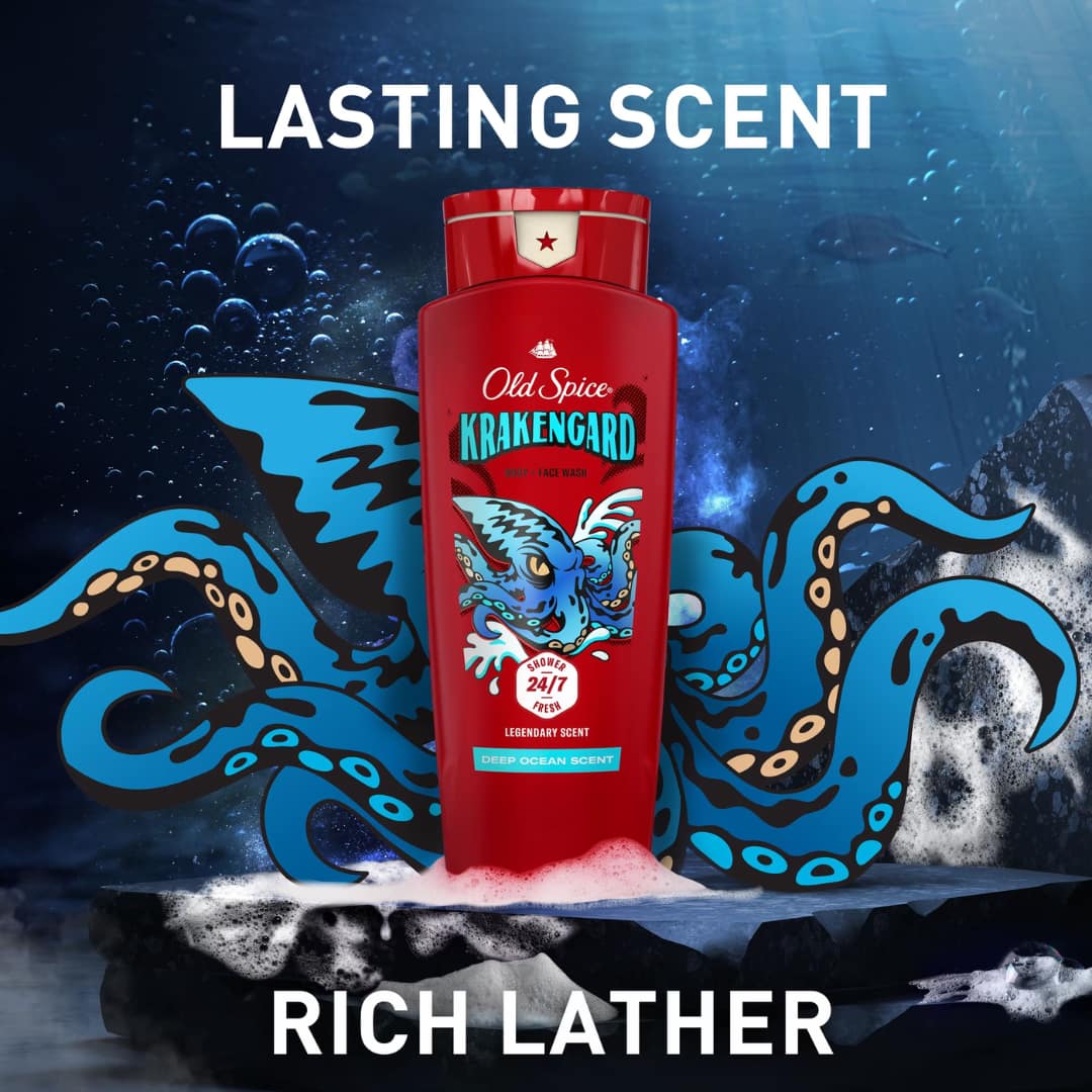 Old Spice Body Wash for Men, Krakengard, Long Lasting Lather 709ml - Image 5