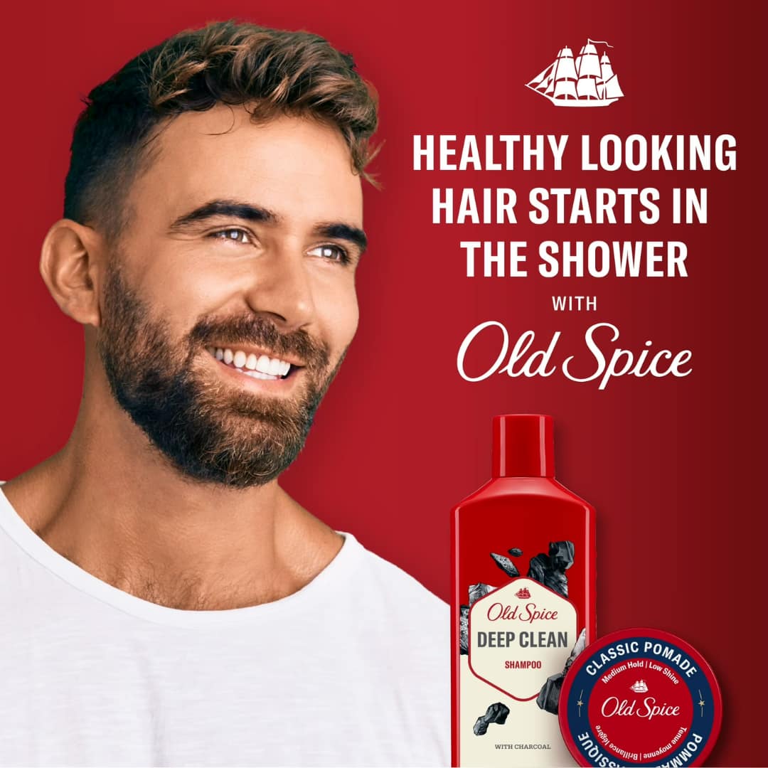 Old Spice Deep Clean Shampoo for Men with Charcoal, Fresh and Clean Scent, Removes Built Up Dirt and Oil 400ml - Image 5