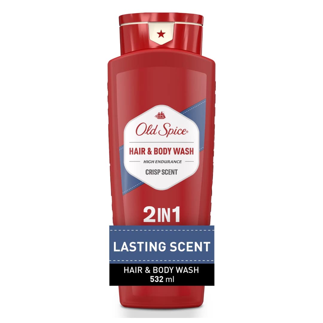 Old Spice High Endurance Hair & Body Wash for Men, Crisp Scent 532ml - Image 2