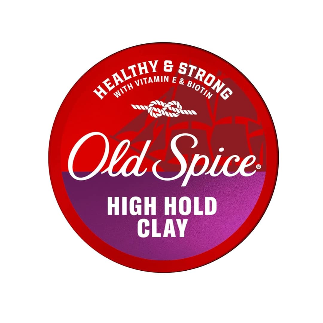 Old Spice High Hold Clay for Men, Healthy & Strong with Vitamin E & Biotin, Men's Hair Styling Clay, High Hold, Matte Finish 63g
