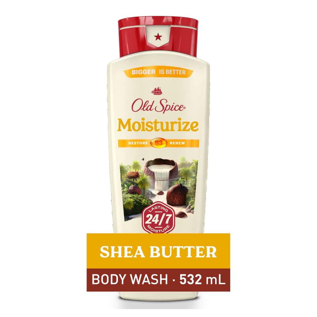 Old Spice Men's Body Wash Moisturize with Shea Butter 532ml - Image 2