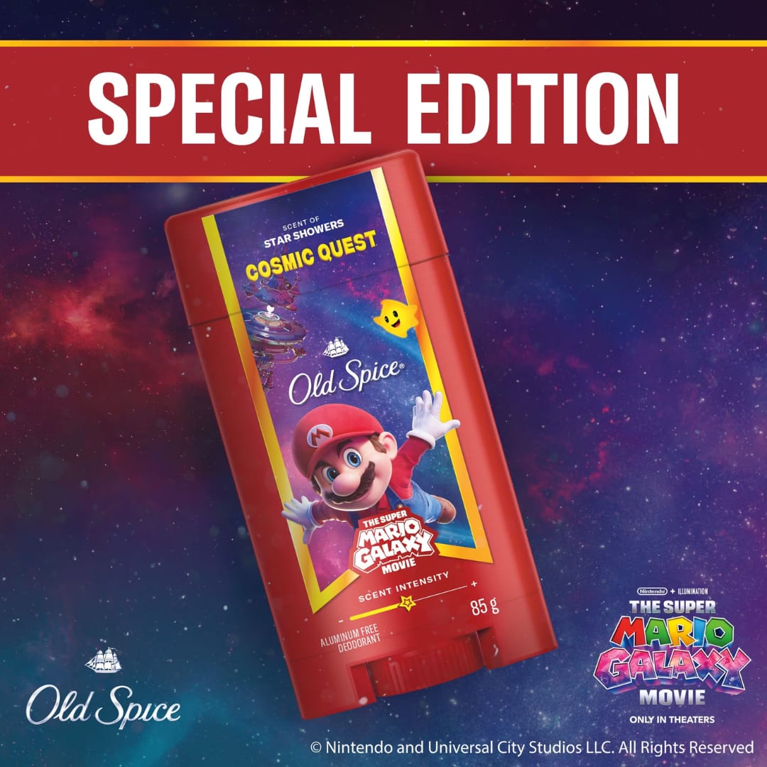Old Spice Men???s Deodorant Aluminum Free, Cosmic Quest, Scent of Star Showers, Old Spice x The Super Mario Galaxy Movie, 24/7 Lasting Freshness 85g - Image 5