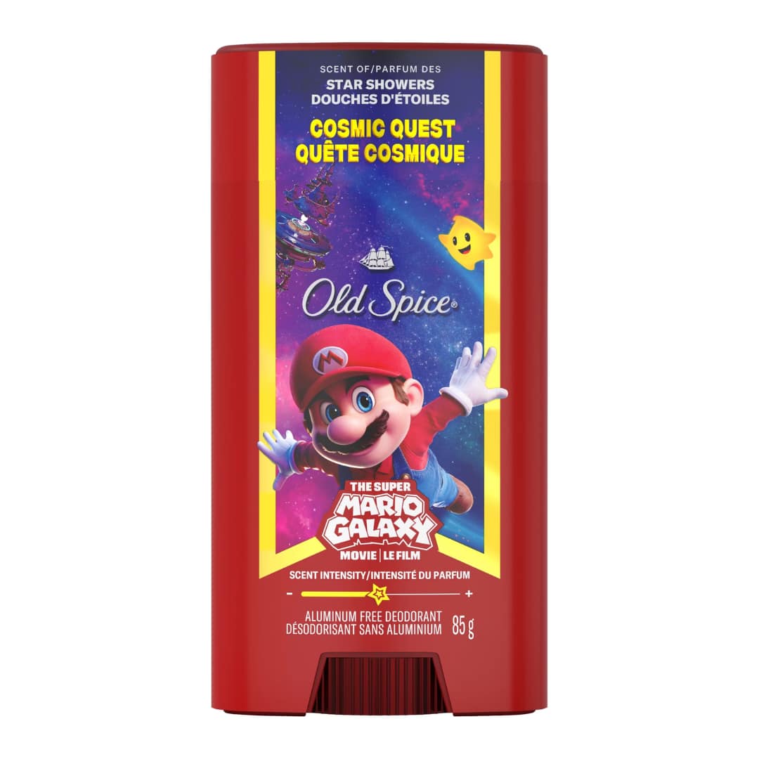 Old Spice Men’s Deodorant Aluminum Free, Cosmic Quest, Scent of Star Showers, Old Spice x The Super Mario Galaxy Movie, 24/7 Lasting Freshness 85g
