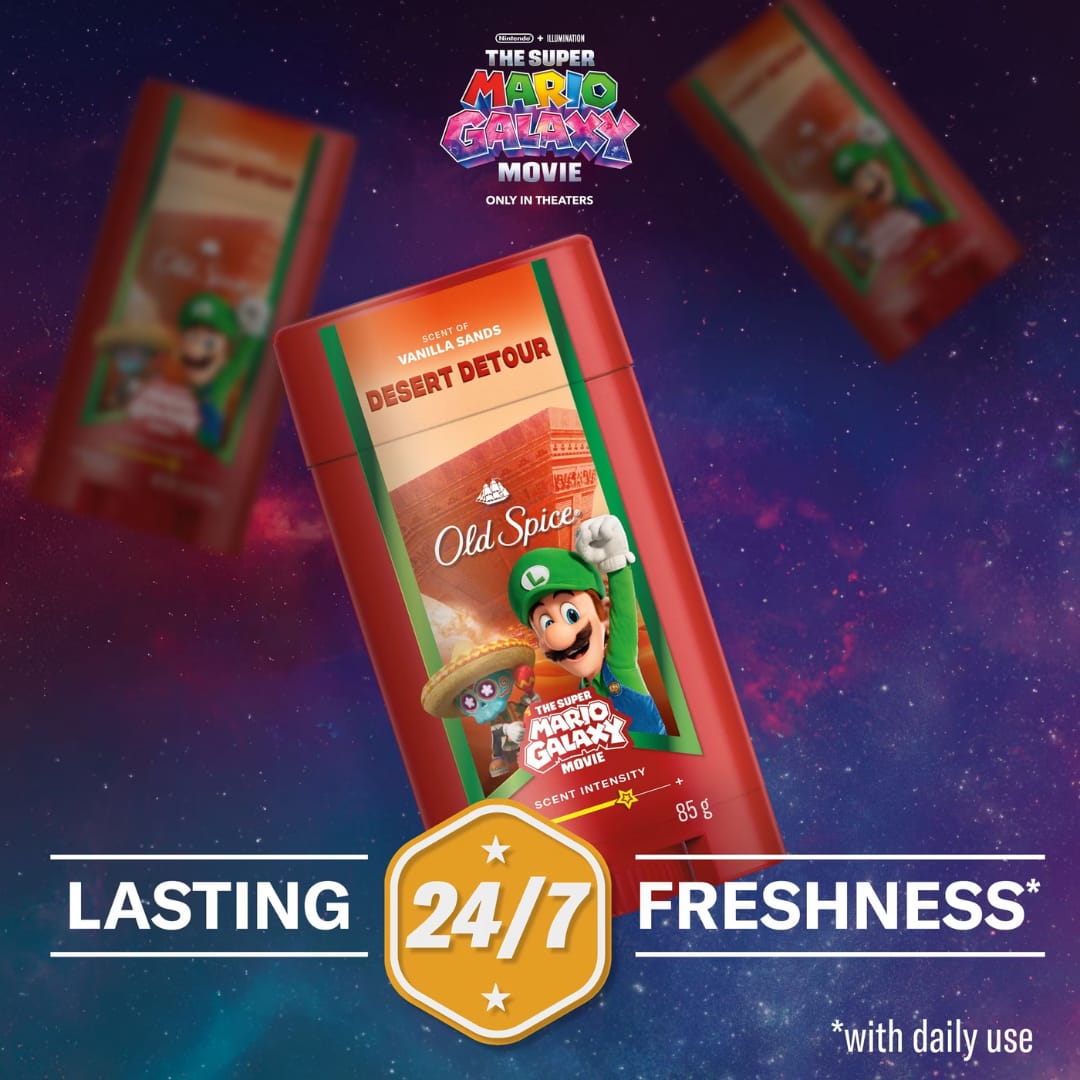 Old Spice Men???s Deodorant Aluminum Free, Desert Detour, Scent of Vanilla Sands, Old Spice x The Super Mario Galaxy Movie, 24/7 Lasting Freshness 85g - Image 6