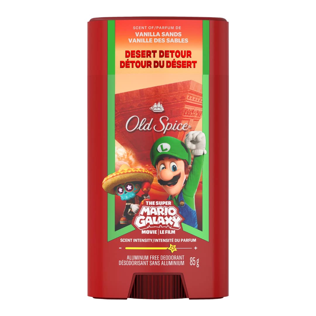 Old Spice Men’s Deodorant Aluminum Free, Desert Detour, Scent of Vanilla Sands, Old Spice x The Super Mario Galaxy Movie, 24/7 Lasting Freshness 85g