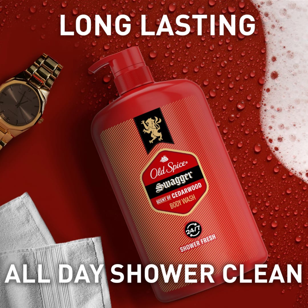 Old Spice Red Collection Body Wash for Men, Swagger Scent, Shower Fresh, Lasting Scent, 987ml - Image 3