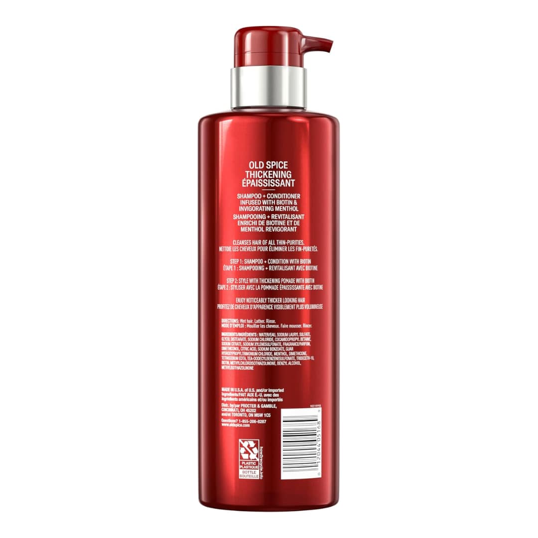 Old Spice Thickening 2in1 Men's Shampoo and Conditioner with Biotin and Invigorating Menthol 530ml - Image 2