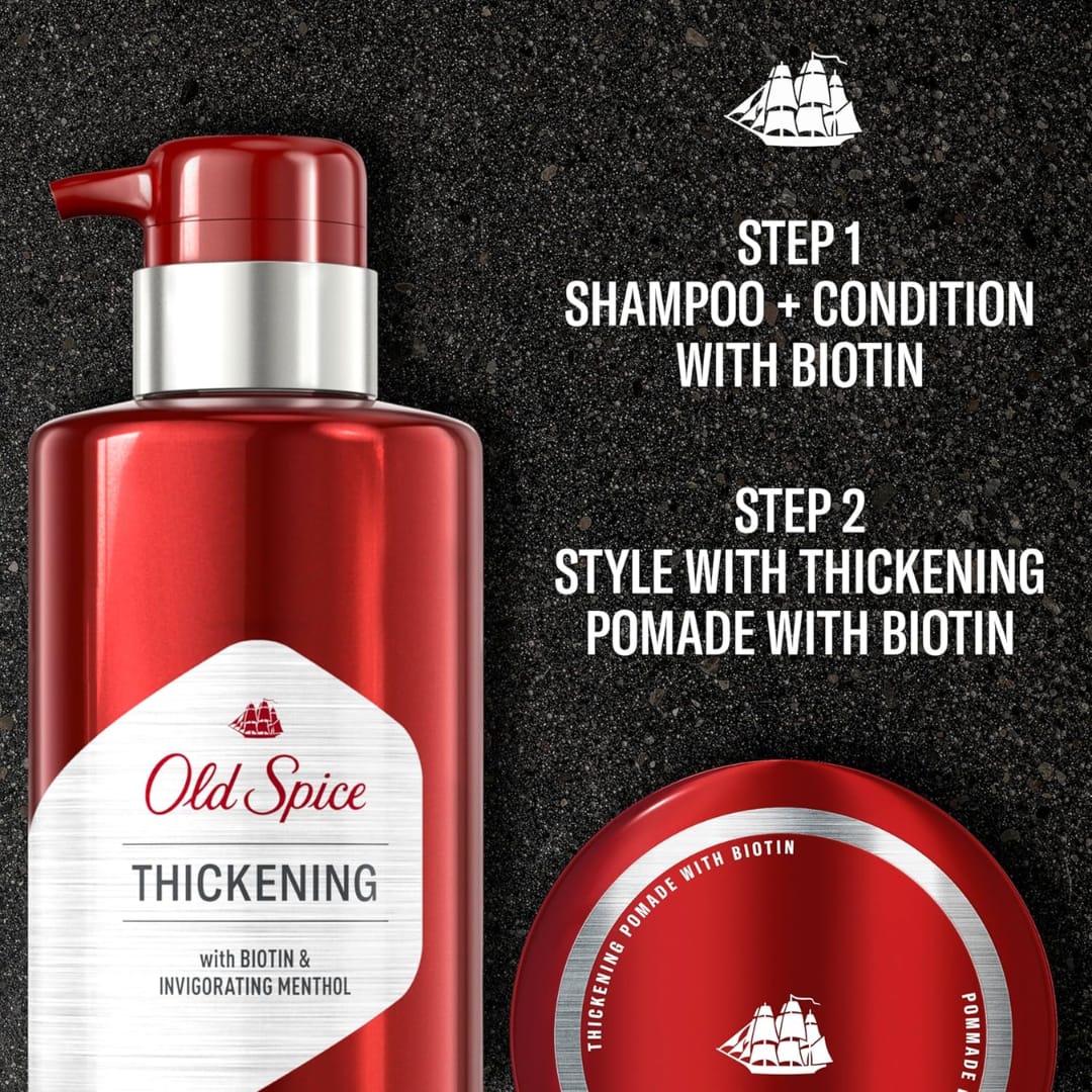 Old Spice Thickening 2in1 Men's Shampoo and Conditioner with Biotin and Invigorating Menthol 530ml - Image 3