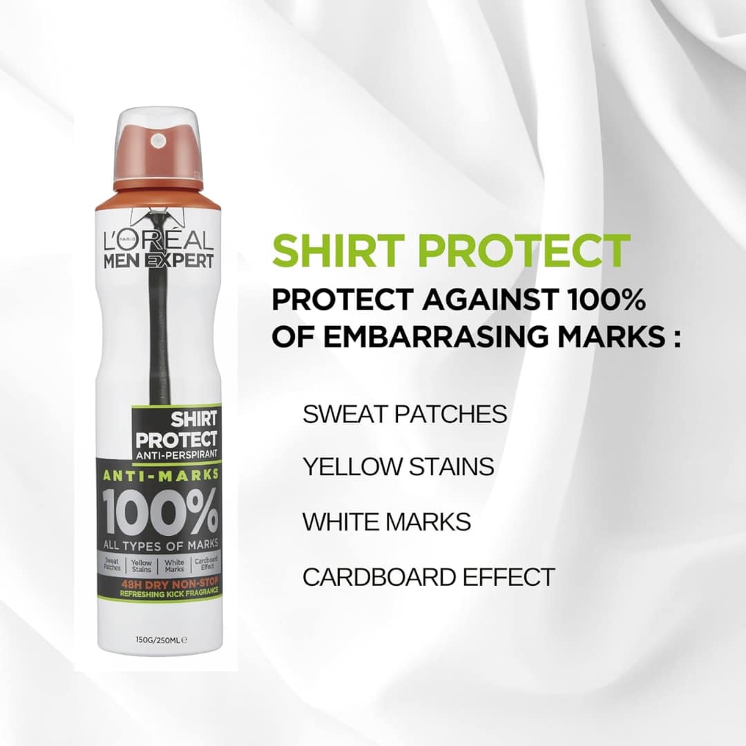Loreal Men Expert Shirt Protect Anti Perspirant Spray 250ml - Image 3