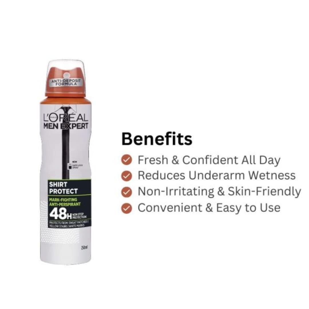 Loreal Men Expert Shirt Protect Anti Perspirant Spray 250ml - Image 4