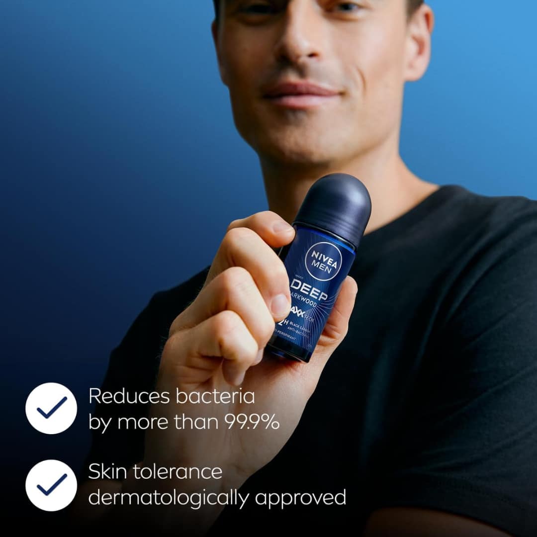 Nivea Men Deep Darkwood Anti-Perspirant Roll On 50ml - Image 4