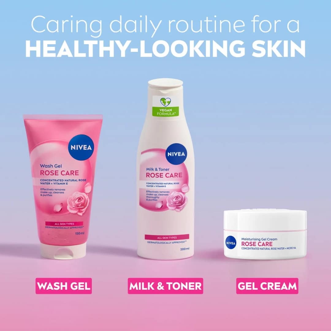 Nivea Rose Care Wash Gel Face Wash 150ml - Image 4