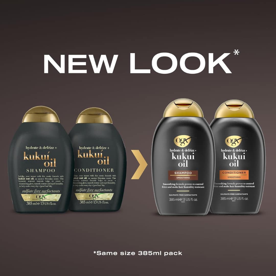 OGX Hydrate & Defrizz with Kukui Oil Smoothing Shampoo 385ml - Image 3