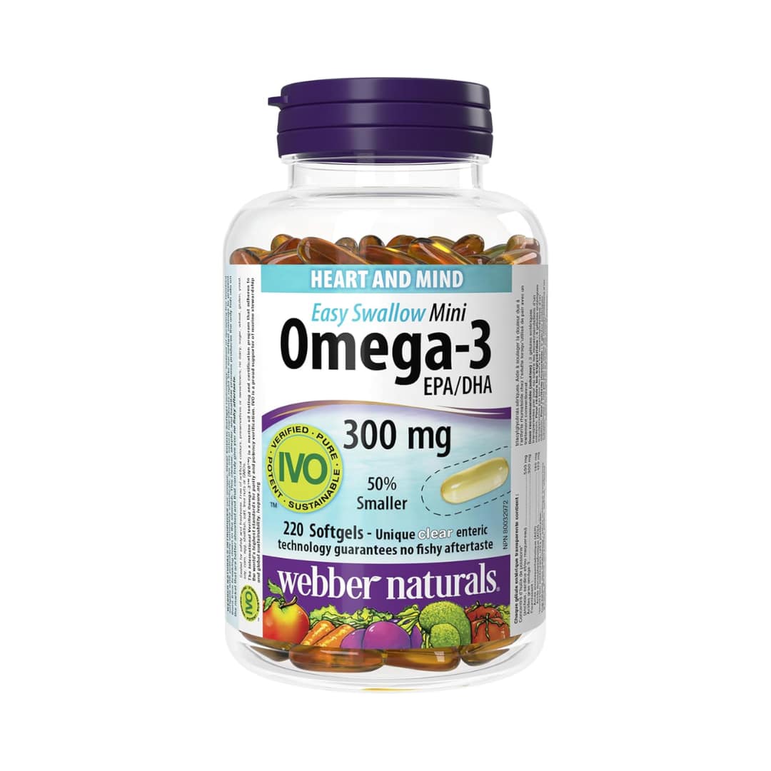 Webber Naturals Omega-3 EPA/DHA Mini 300mg – 220 Softgels