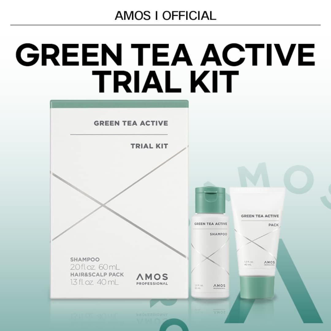 Amos Professional Green Active Shampoo 60ml+pack 40ml Trial Kit