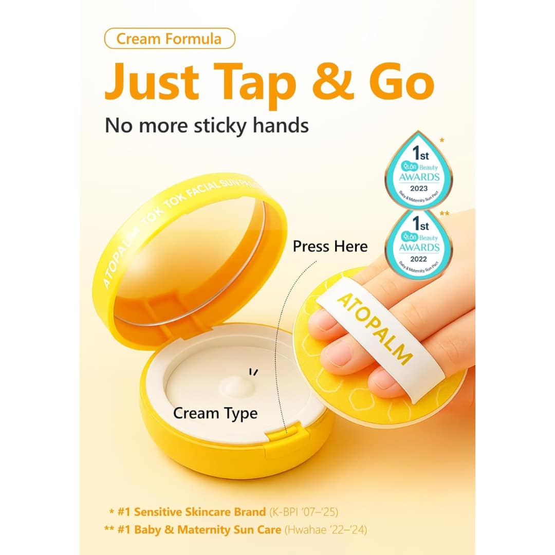 Atopalm Tok Tok Facial Sun Pact Spf43 Pa+++ 15g