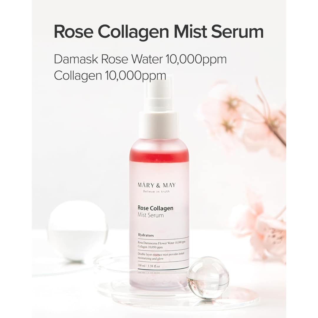 Mary&may Rose Collagen Mist Serum 100ml