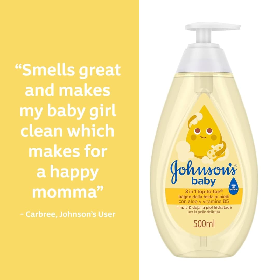 Johnsons Baby 3 in 1 Top to Toe Wash with Aloe and Vitamin B5 500ml