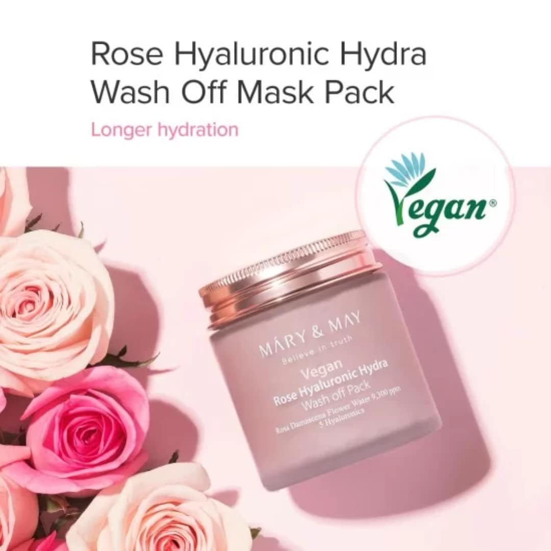 Mary&may Rose Hyaluronic Hydra Wash Off Pack 125g