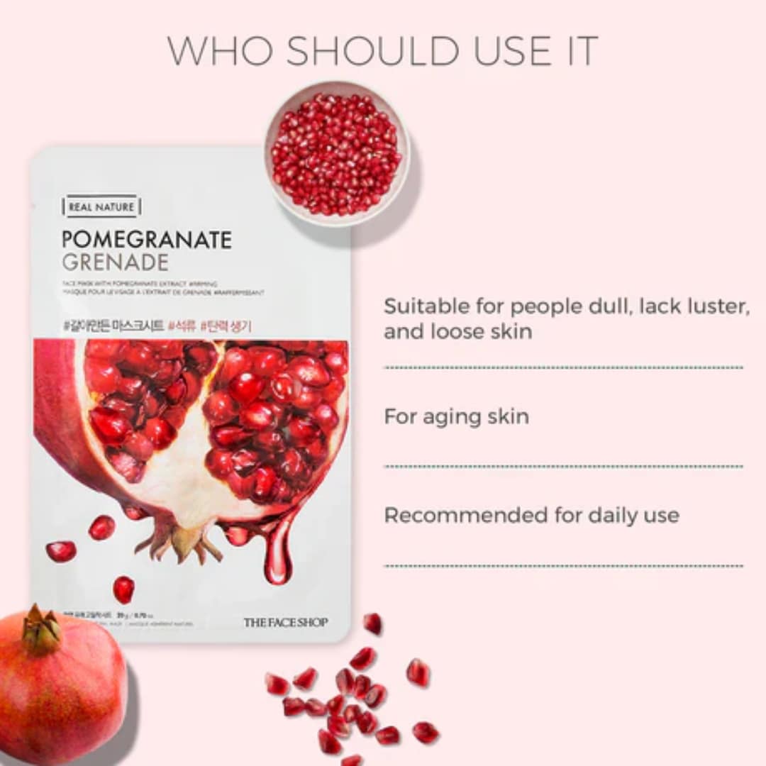 The Face Shop Real Nature Face Mask Pomegranate 20g