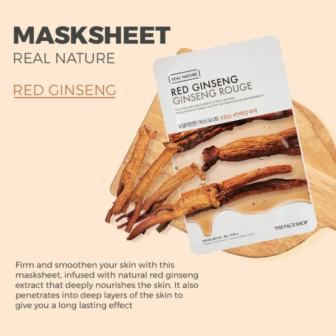 The Face Shop Real Nature Face Mask Red Gingseng 20g
